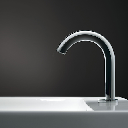Geberit Piave deck-mounted washbasin infra-red tap system